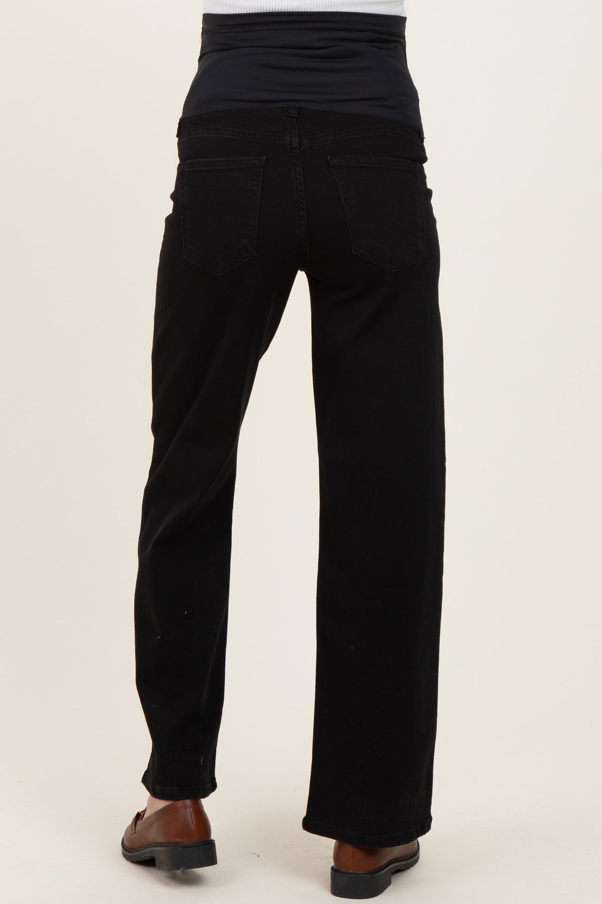 Black Relaxed Straight Maternity Jeans