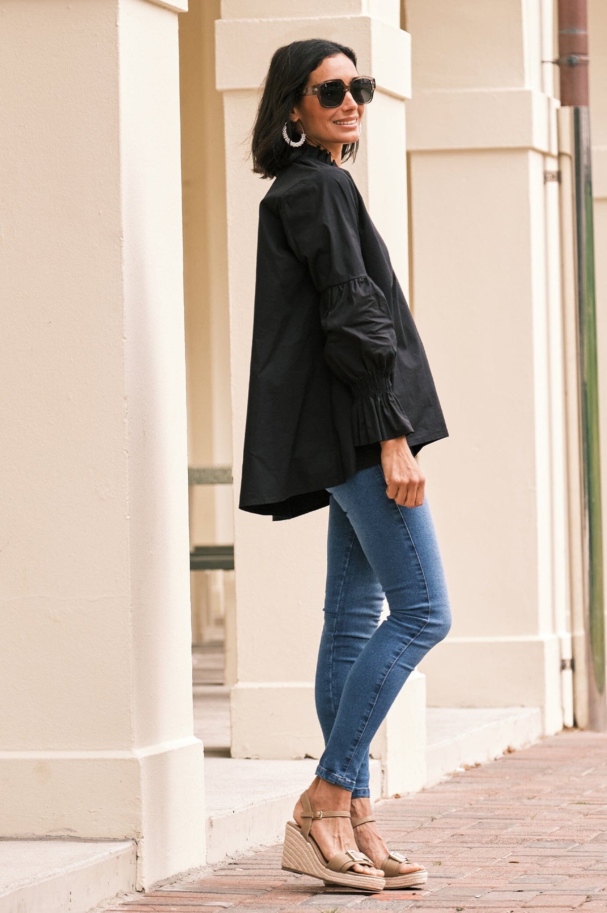 Alessandra Long Sleeve Top Black
