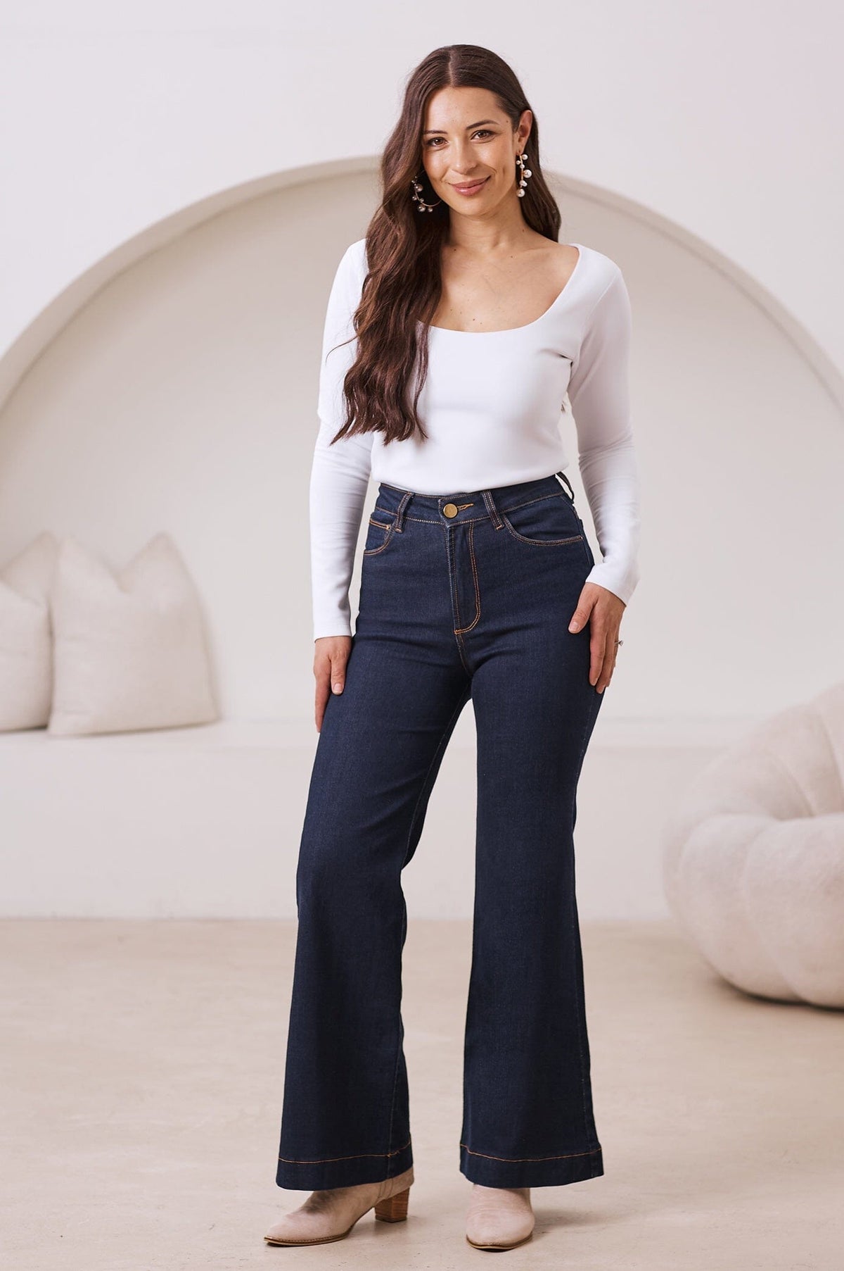 Sam Flared Leg Dark Denim Jeans