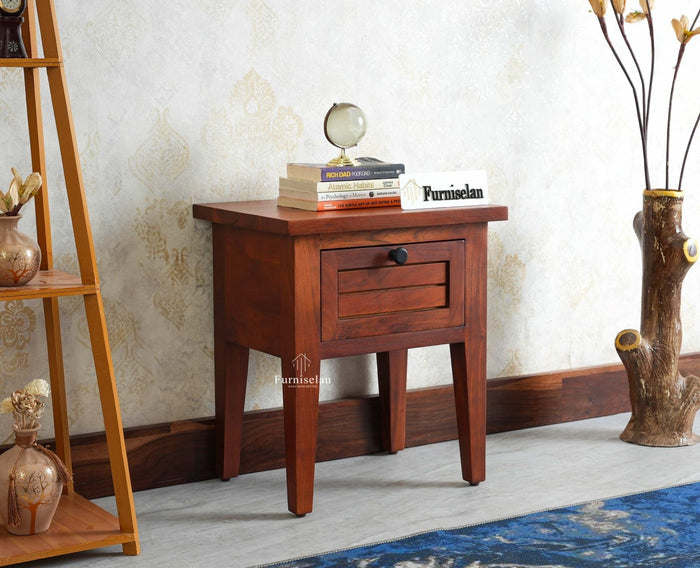 Athens Bedside Table Furniselan-Rustic-Maple Finish