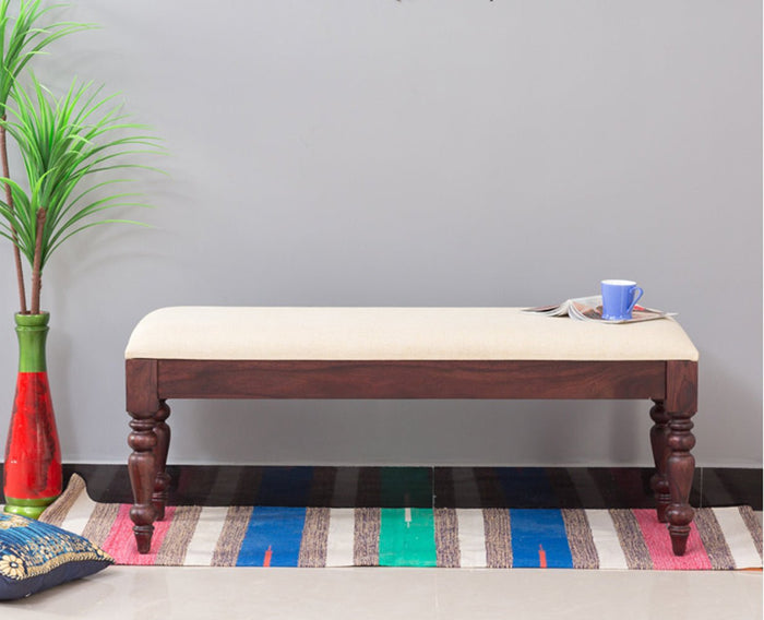 Calgary Solid Wood Bench - Bench - Furniselan - Rosewood-Fine-Finish