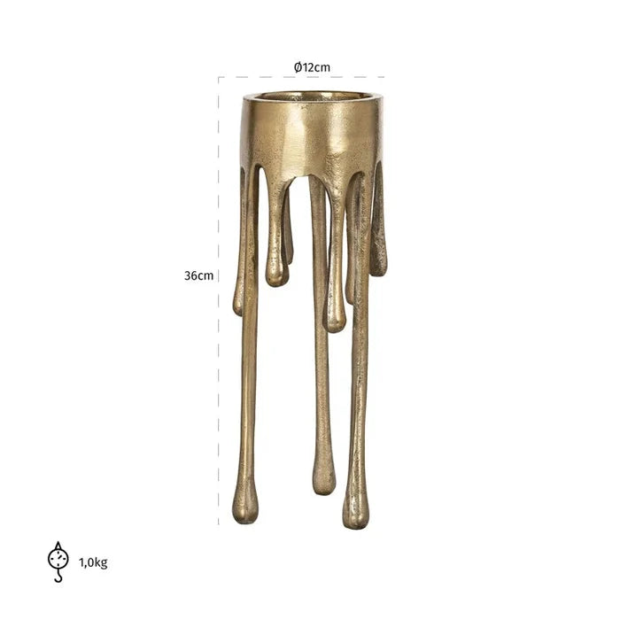 Candleholder Lorrie In Brushed Gold - Reduced-Renaissance Design Studio