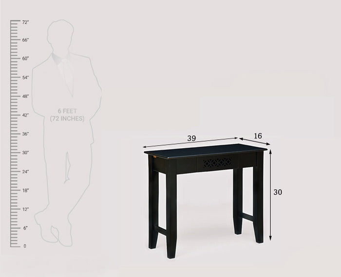 Denpasar Solid Wood Study Table with One Drawer - Study Table - Furniselan - Walnut-Finish