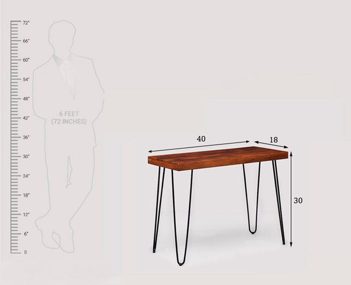 Hanoi Solid Wood Study Table Cum Console Table - Study Table - Furniselan - Maple-Finish