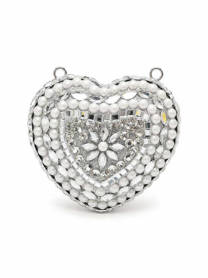 Luxury Heart-Shaped Bridal Clutch