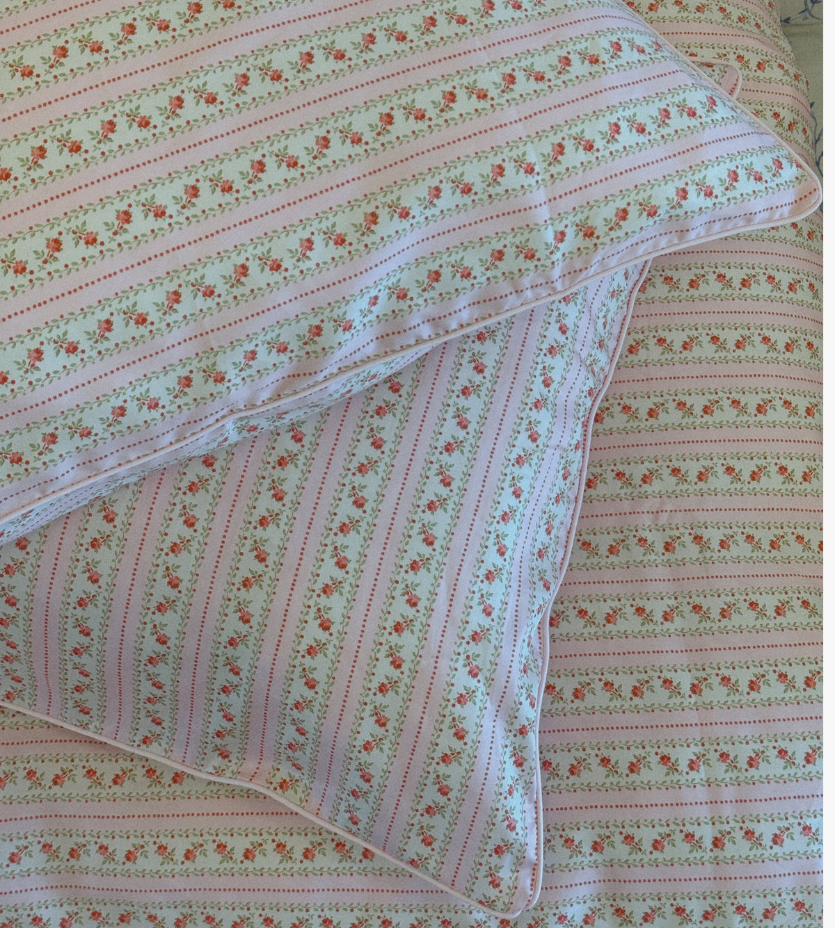 The Fitted Sheet - Pink Floral Dot Stripe
