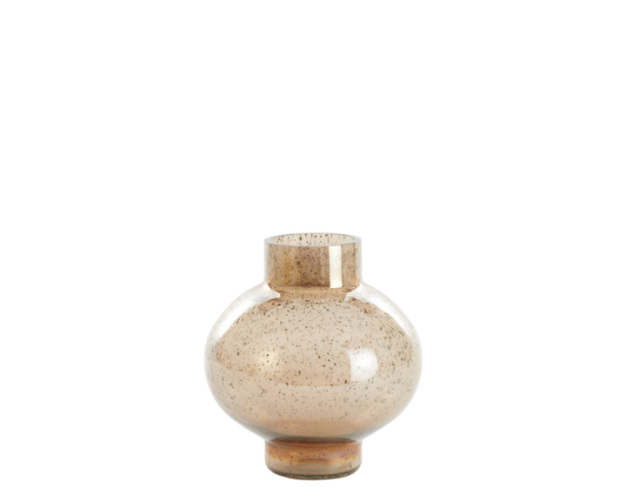 Vase DUSIT glass stone finish amber-Renaissance Design Studio