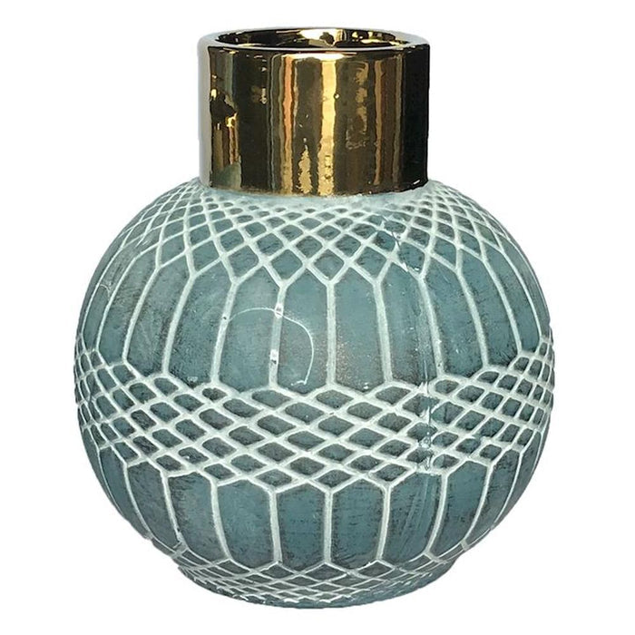 VASE PALE JADE WITH GOLD-Renaissance Design Studio