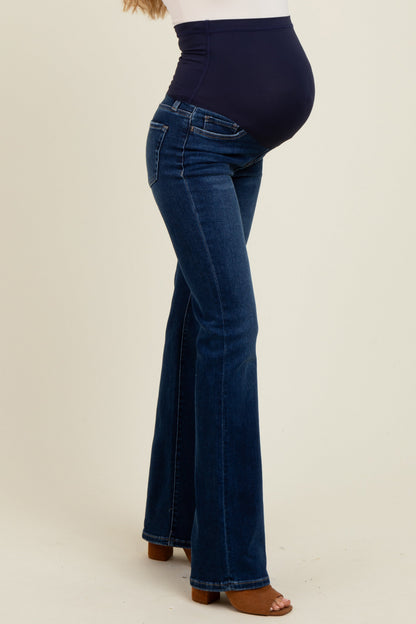 Navy Blue Classic Bootcut Maternity Jeans