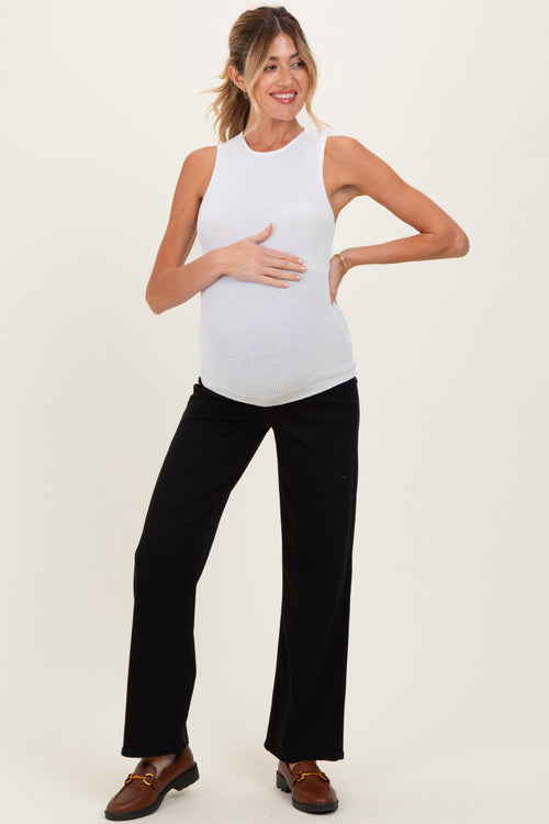 Black Relaxed Straight Maternity Jeans