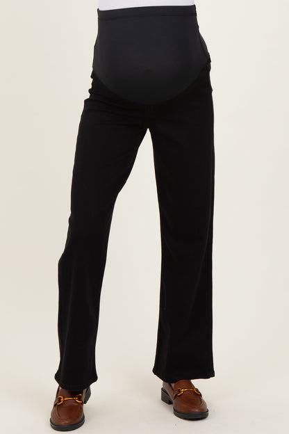 Black Relaxed Straight Maternity Jeans