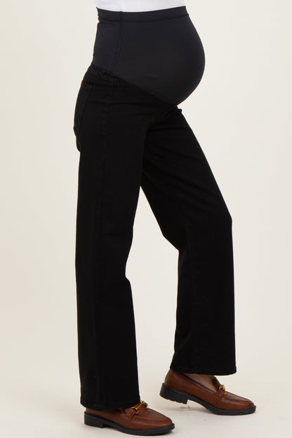 Black Relaxed Straight Maternity Jeans