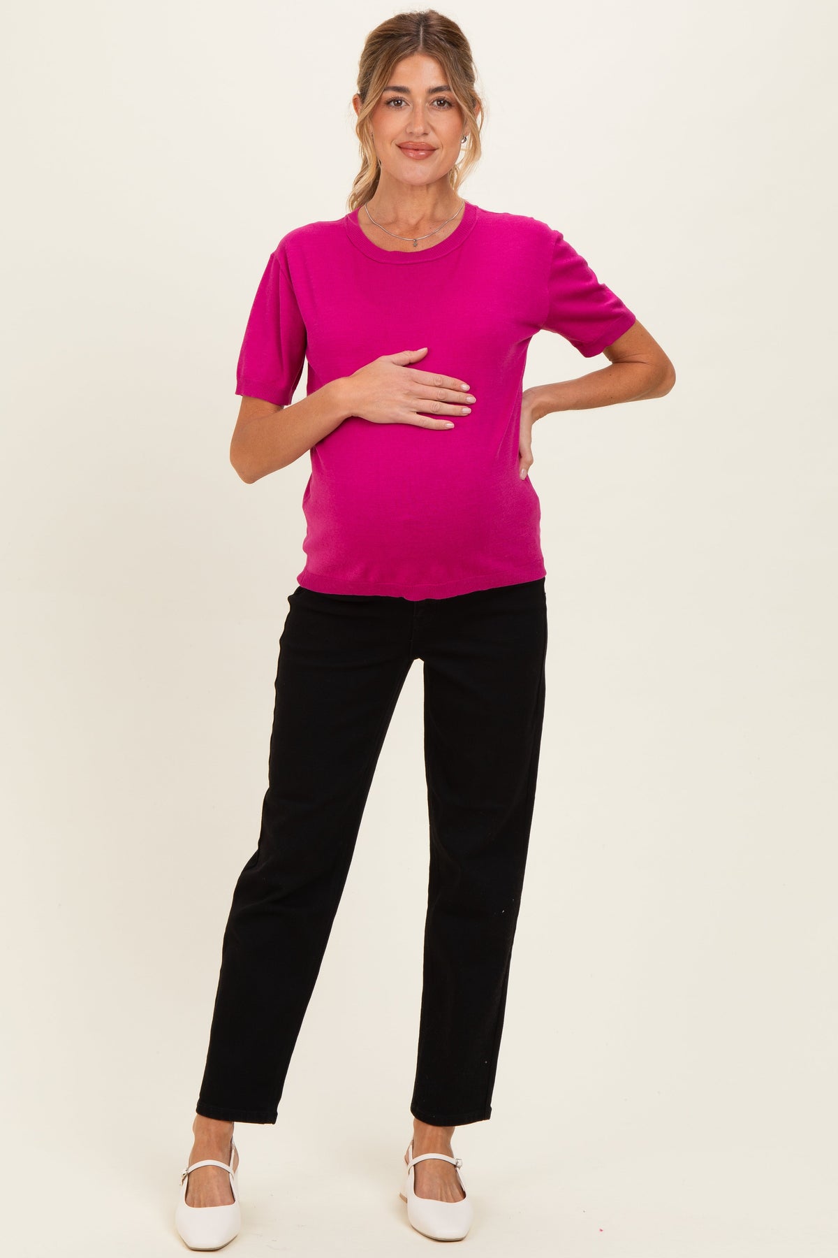 Black Maternity Mom Jeans