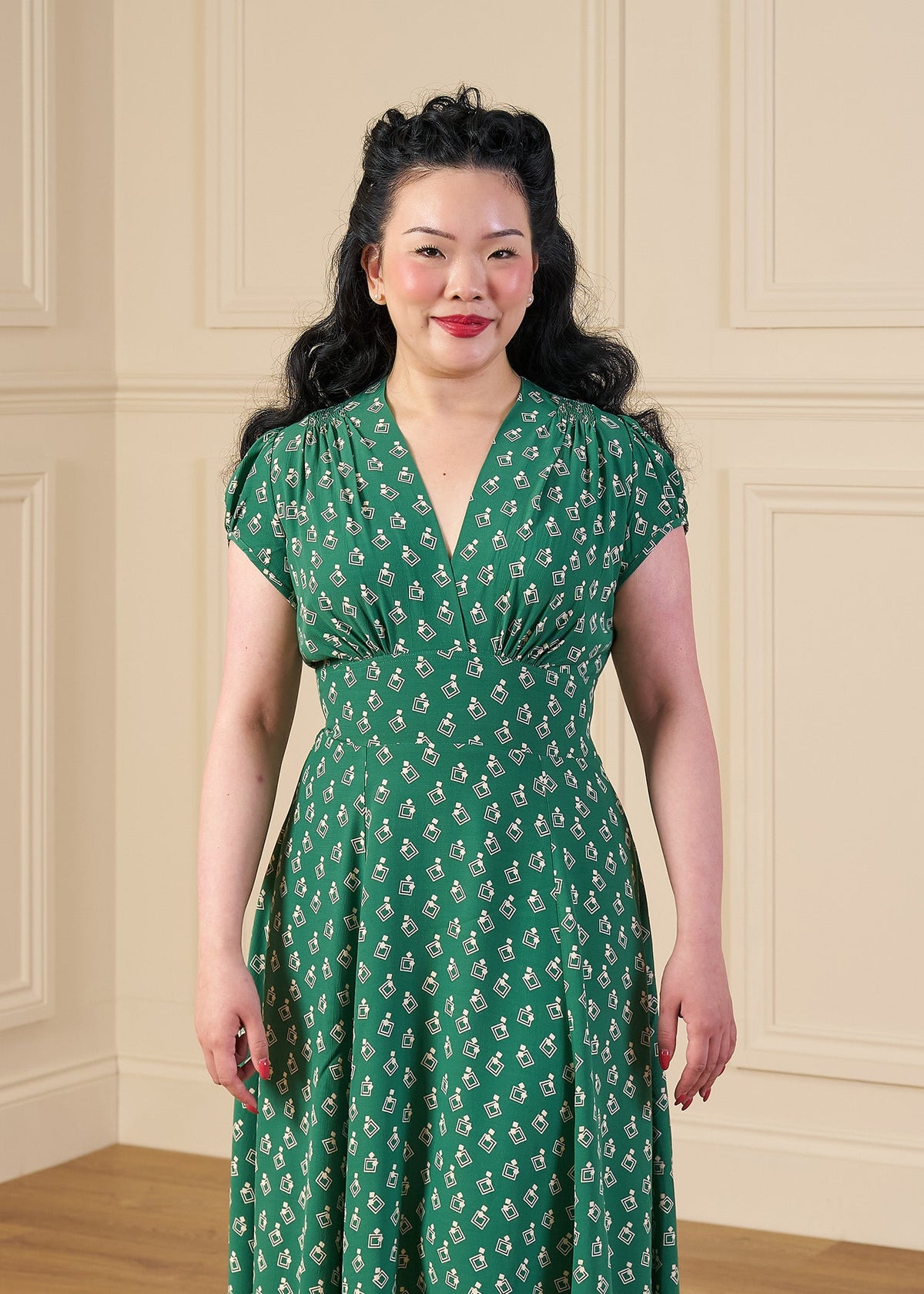 1930s 'Ava' Tea Dress - Dia Deco Emerald