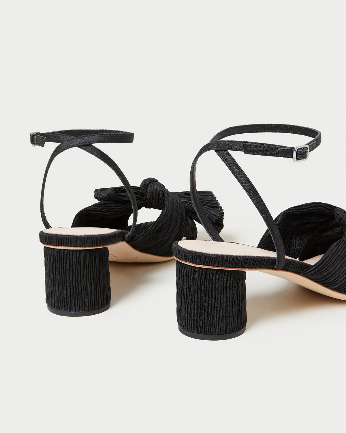 Dahlia Black Pleated Bow Heel