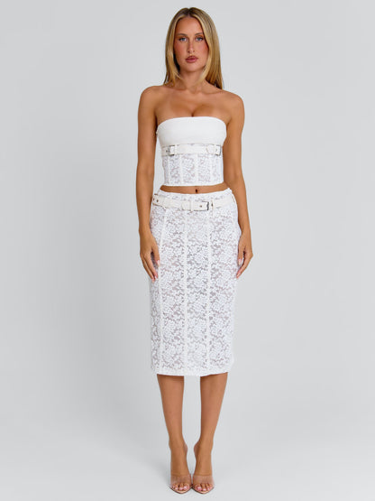 Lunalla Midi Skirt Ivory
