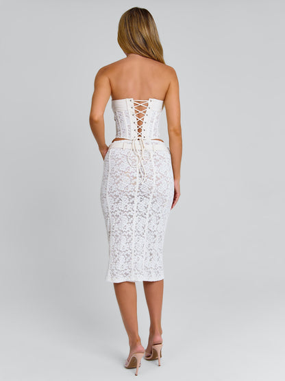 Lunalla Midi Skirt Ivory