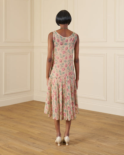 1920s Laverne Dress and Kimono - Hydrangea Georgette