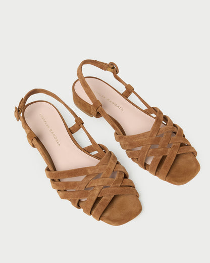 Shelly Cacao Suede Flat Sandal