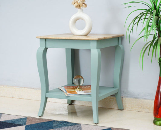 Alexandria Solid Wood End Table - Furniselan Silt-Green
