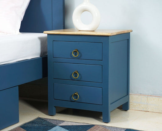 Aleppo Wooden Bedside Table - Furniselan China-Blue