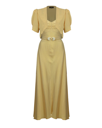 1930s Alice Bias Cut Midi Dress and Bolero - Sahara