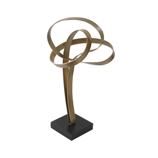 Antique Gold Abstract Sculpture - Black Stand Last One !-Renaissance Design Studio