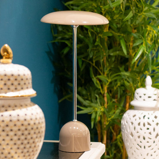 Asher USB Rechargeable Table Lamp Mink. Fabulous for centre tables-Renaissance Design Studio