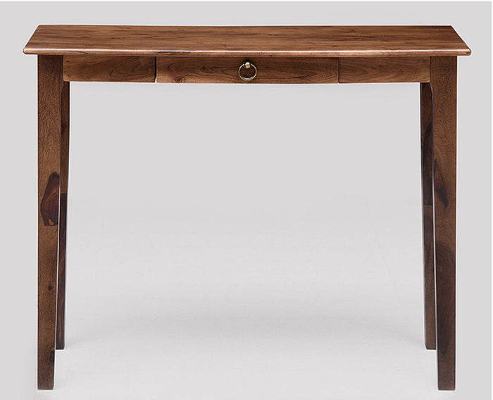 Beijing Solid Wood Study Table with One Drawer - Study Table - Furniselan - Teak-Finish