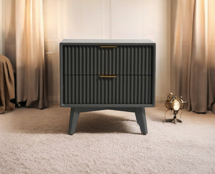 Bhopal Solid Wood Bedside Table Furniselan slate-grey