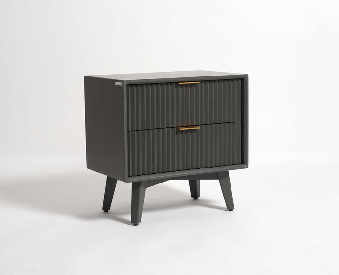 Bhopal Solid Wood BedsIde Table Furniselan slate-grey