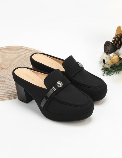 Black Back Open Pumps