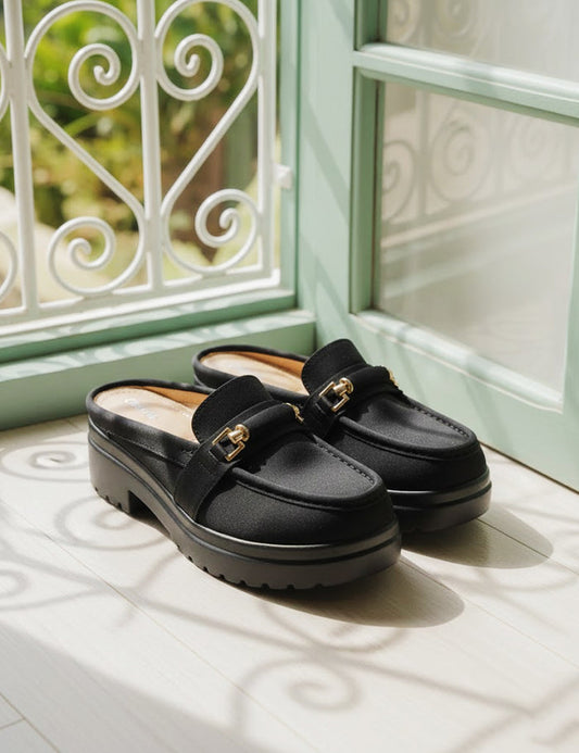 Black Back Open Pumps