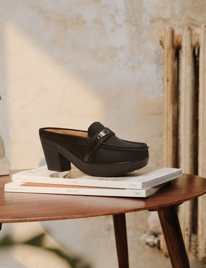 Black Back Open Pumps