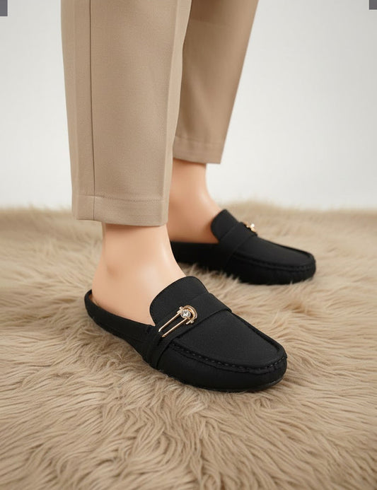 Black Casual Back Open