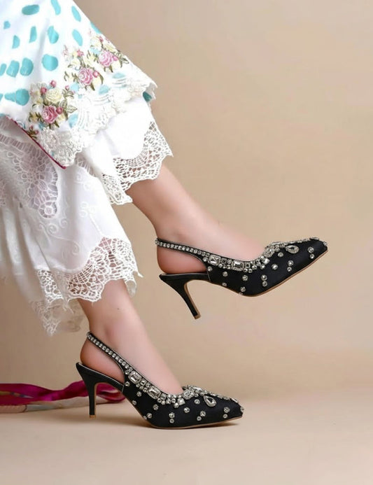 Black Fancy Sandals for Women