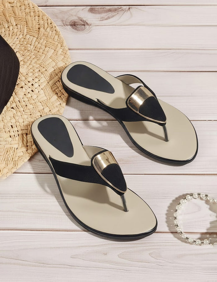 Black | Flat Chappal for women