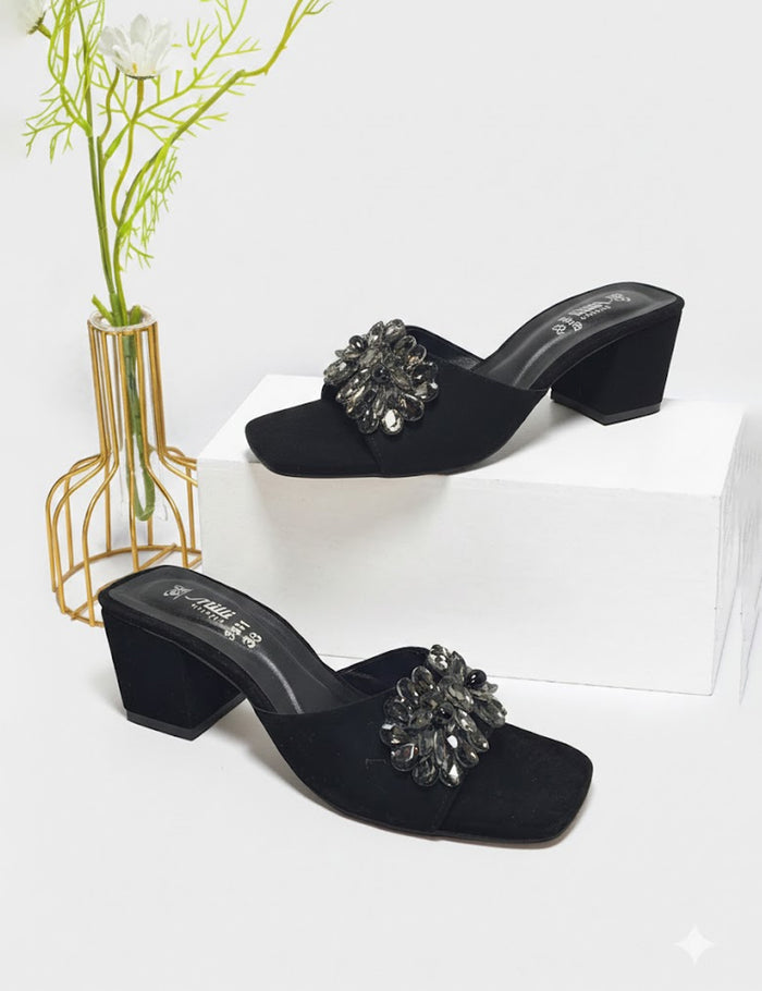 Black | Flat Slippers for women