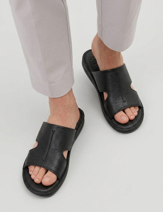 Black Medicated Slippers for Men