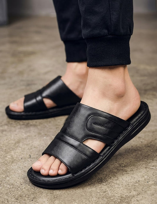 Black Medicated Slippers for Men
