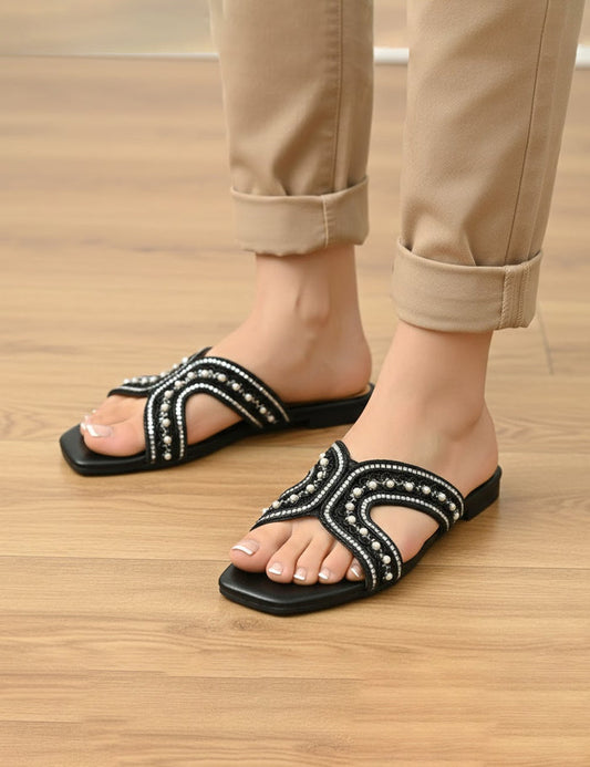 Black Slippers for Women