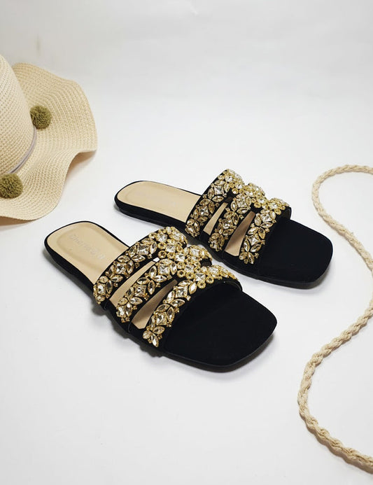 Black Slippers for Women