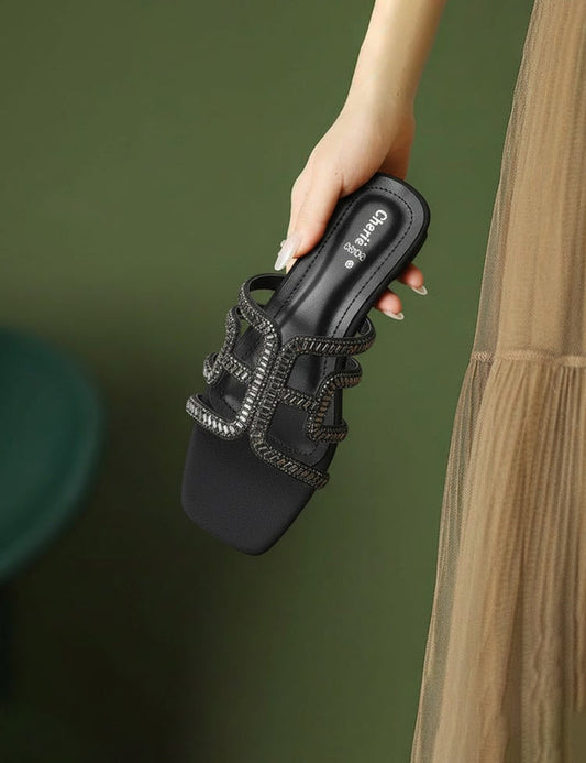 Black Slippers for Women