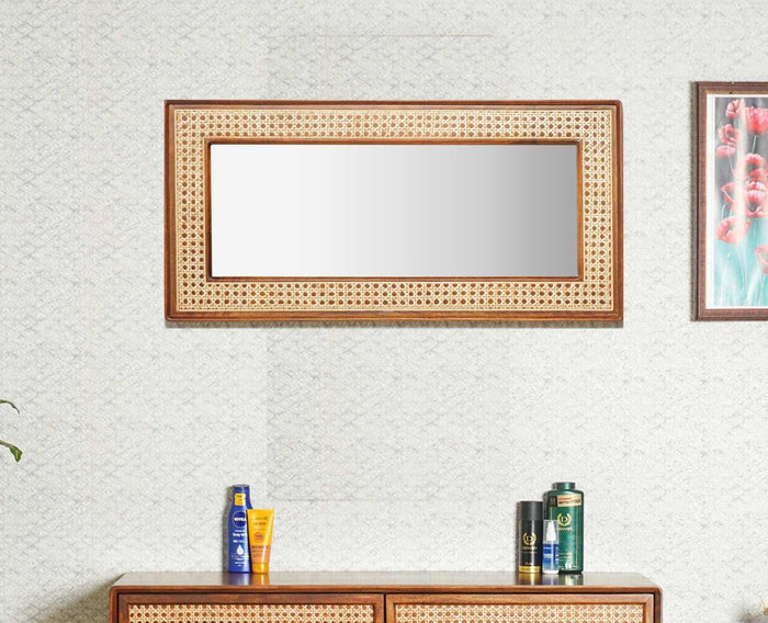 Boston Solid Wood Frame with Mirror Furniselan Brown-Finish