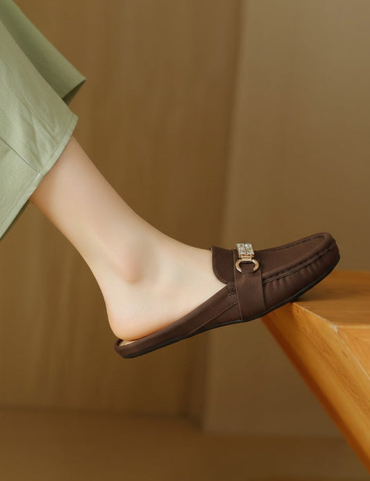 Brown Casual Back Open