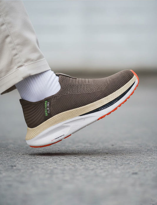 Brown Skechers Mens Hands Free Slip-ins