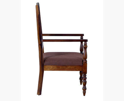 Calgary Solid Wood Arm Chair - Arm Chair - Furniselan - Kapasi-Brown-Finish
