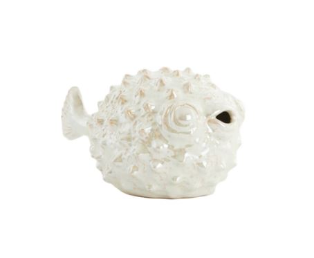 ceramic cream Fish ornament-Renaissance Design Studio