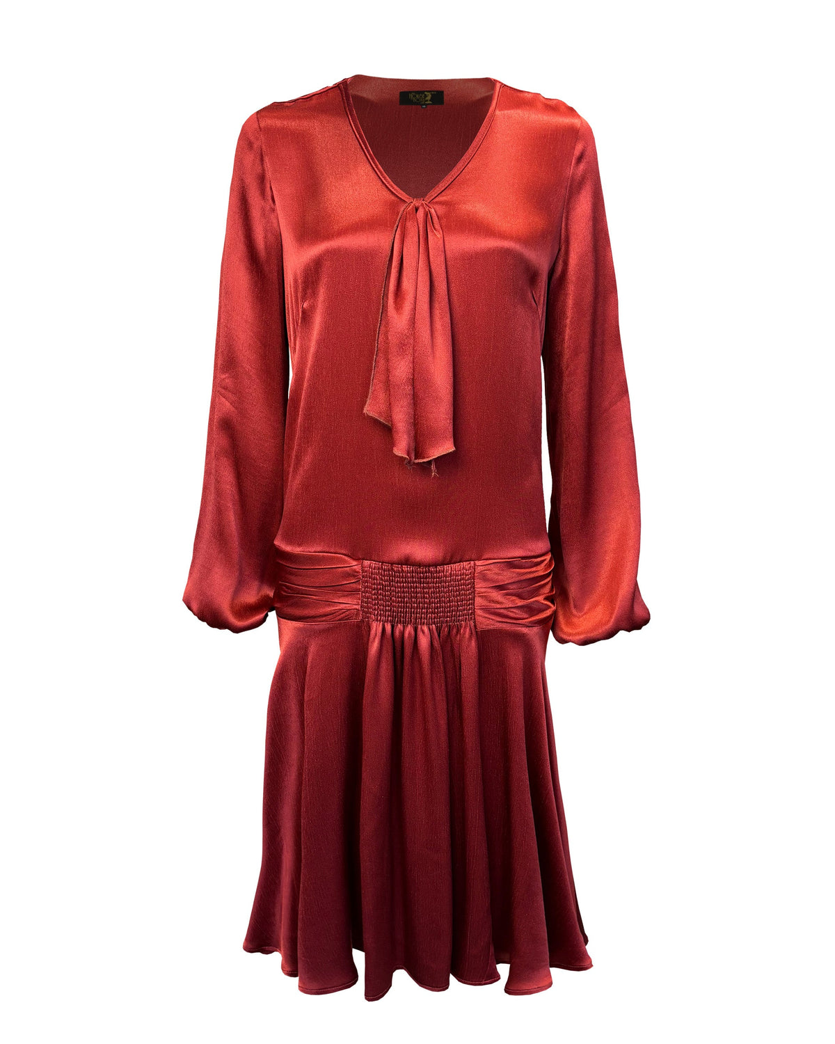 1920s Constance Dress - Rust Satin