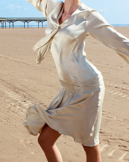 1920s Constance Gown - Oyster Satin